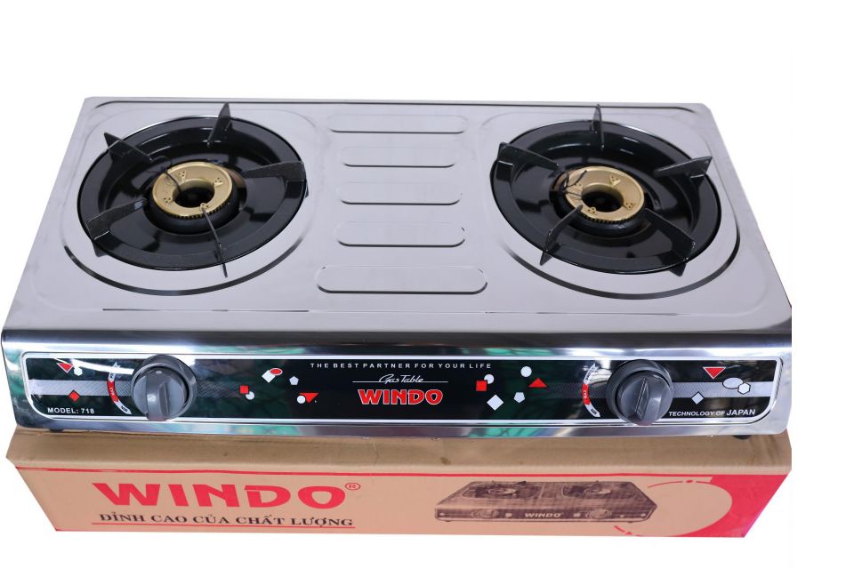 bếp gas đôi windo mặt inox