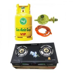 bộ bình bếp gas đôi gí đình vàng 12 kg