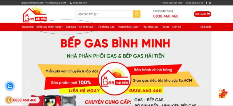 bếp gas bình minh